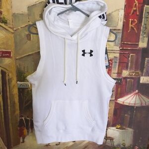 SOLD Under Armour White Hoodie with Black Logo